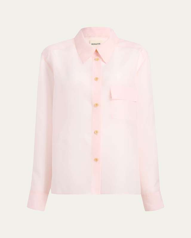 Yatty Button Down Semi-Sheer Blouse